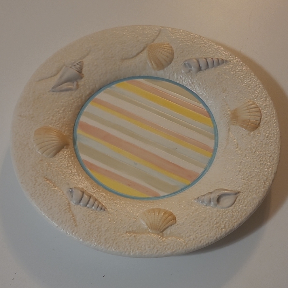 Yankee Candle Sand and Seahell Vintage Candle Plate